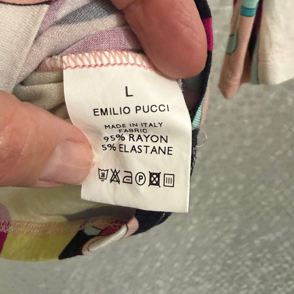 Emilio Pucci Multicolor Retro V‑Neck 3/4 sleeve Top - Picture 3 of 9